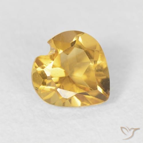 0.42克拉天然黄水晶，心形，VVS