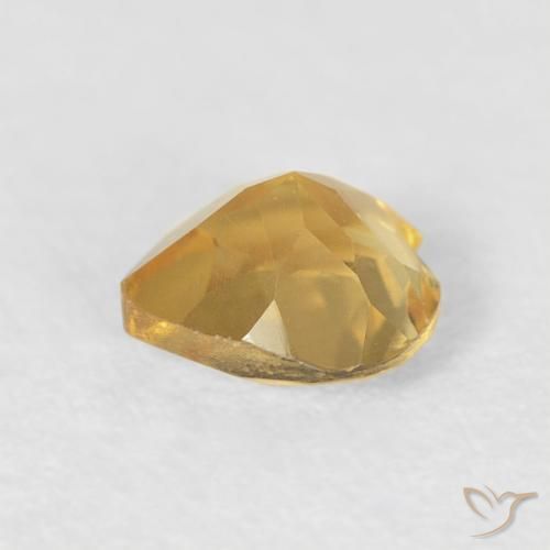 0.42克拉天然黄水晶，心形，VVS