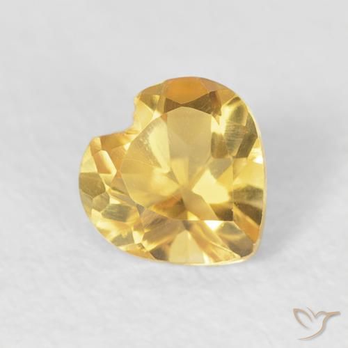 0.42克拉天然黄水晶，心形，VVS