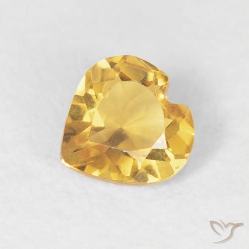 0.35ct 天然 中金 黄水晶, 心形, VVS