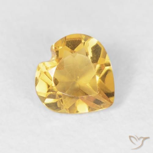 0.35克拉天然黄水晶，心形，VVS