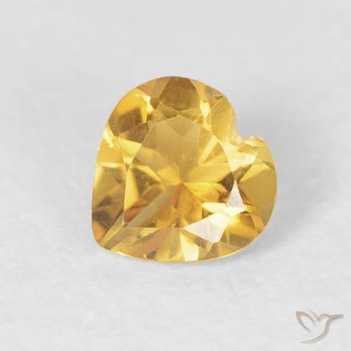 0.38ct 天然 金色 黄水晶, 心形, VVS