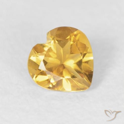 0.38克拉天然黄水晶，心形，VVS