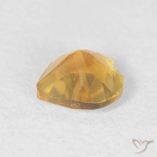 0.38克拉天然黄水晶，心形，VVS