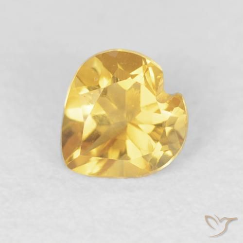 0.42ct 天然 金色 黄水晶, 心形, VVS