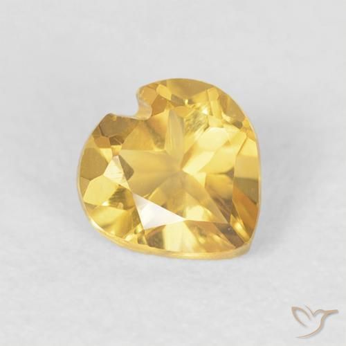 0.42克拉天然黄水晶，心形，VVS