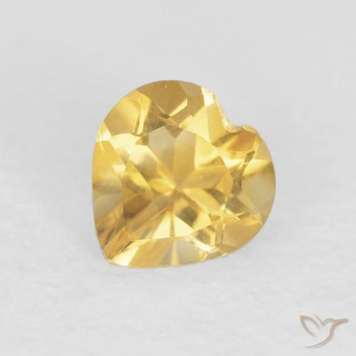 0.64ct 天然 中金 黄水晶, 心形, VVS