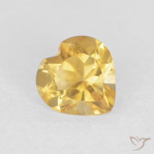 0.64克拉天然黄水晶，心形，VVS
