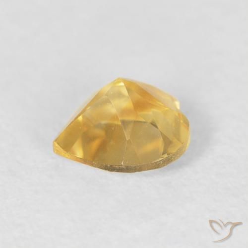 0.64克拉天然黄水晶，心形，VVS