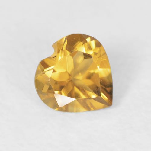 0.37克拉天然黄水晶，心形，VVS