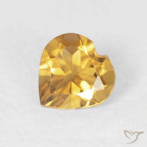 0.44ct 天然 中金 黄水晶, 心形, VVS