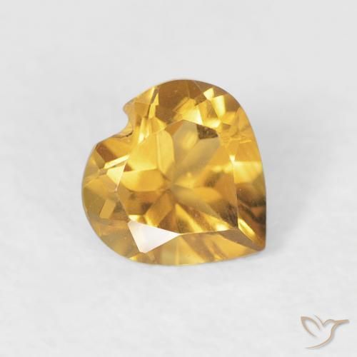 0.44克拉天然黄水晶，心形，VVS