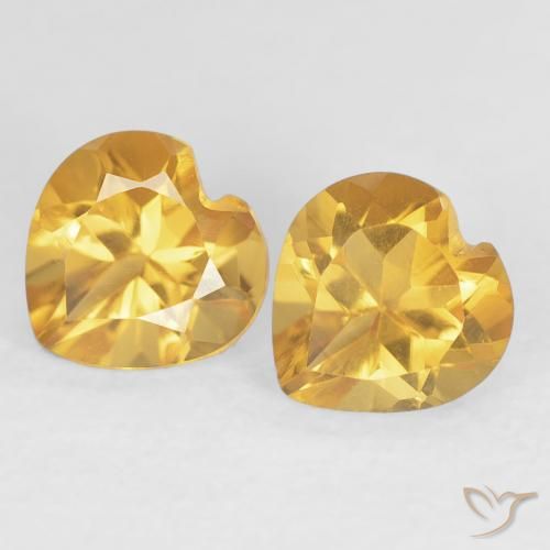 1.42ctw 天然 深金橙色 黄水晶, 心形, VVS