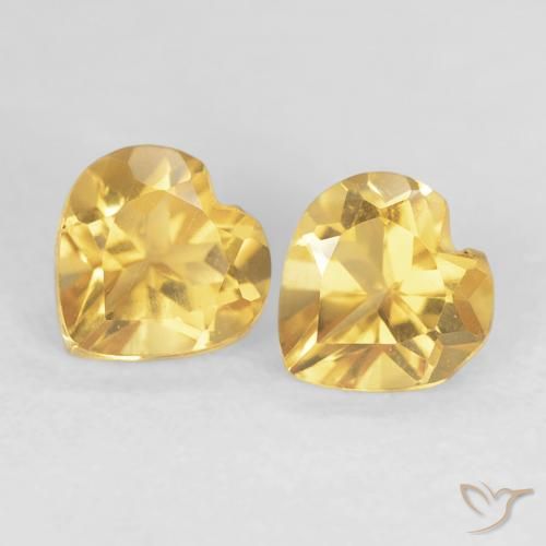 0.88ctw 天然 金色 黄水晶, 心形, VVS
