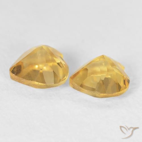 0.88克拉天然黄水晶，心形，VVS