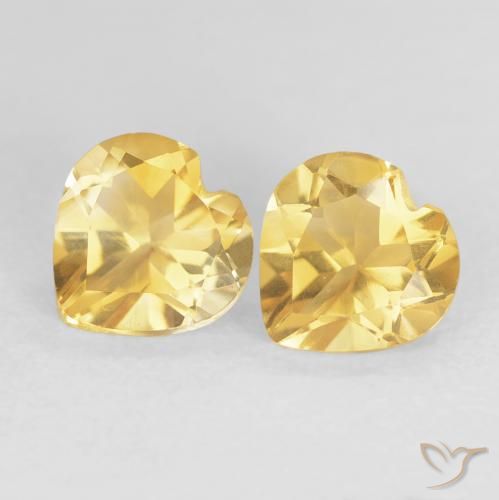 1.45ctw 天然 中金 黄水晶, 心形, VVS