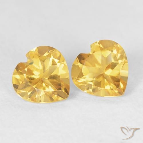 0.84克拉天然黄水晶，心形，VVS