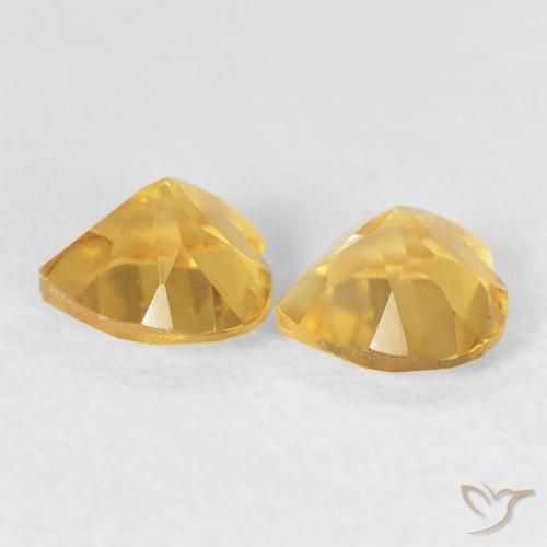 0.84克拉天然黄水晶，心形，VVS