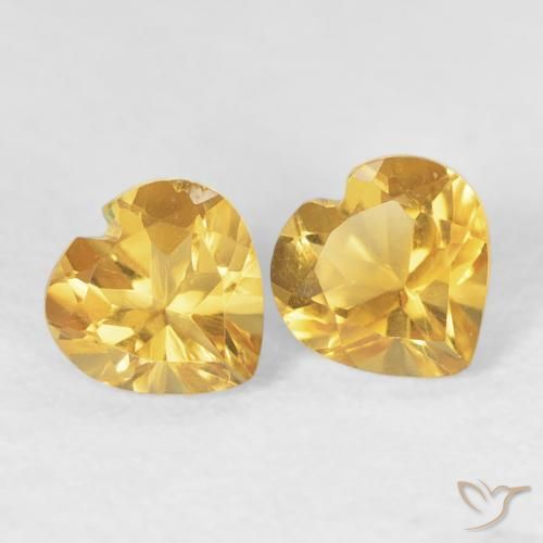 0.90克拉天然黄水晶，心形，VVS