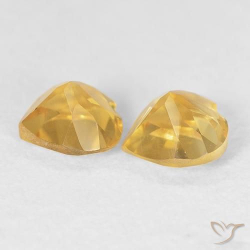 0.90克拉天然黄水晶，心形，VVS