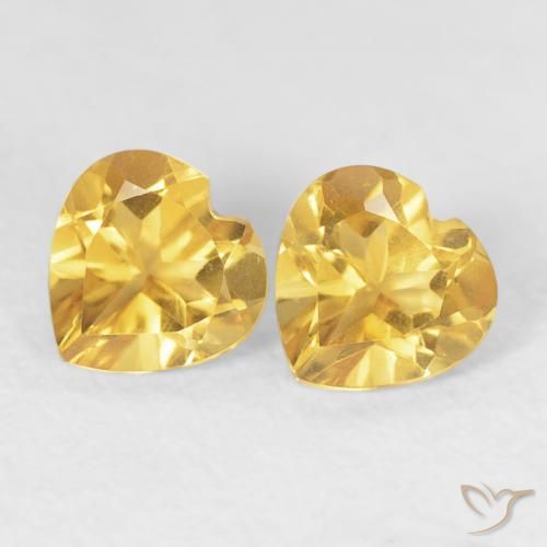 0.90ctw 天然 深金 黄水晶, 心形, VVS