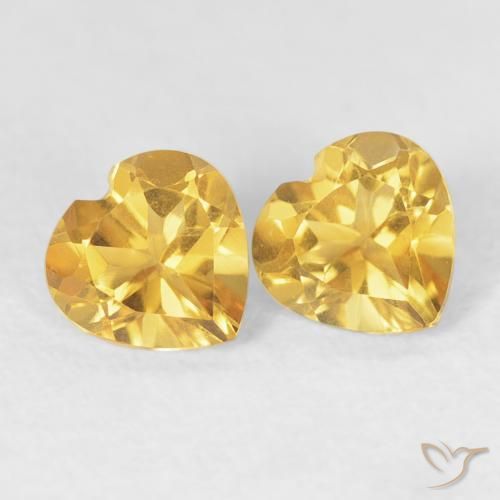 0.90克拉天然黄水晶，心形，VVS