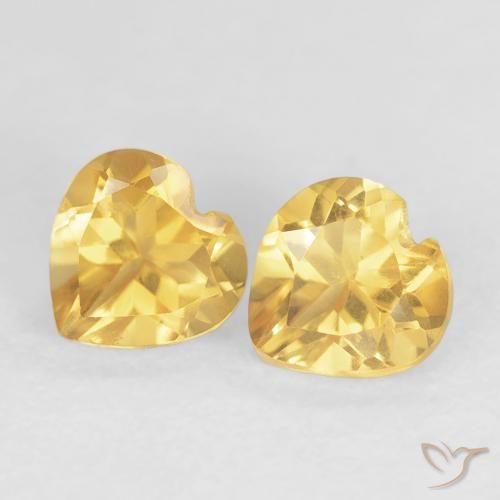 0.92ctw 天然 亮金 黄水晶, 心形, VVS