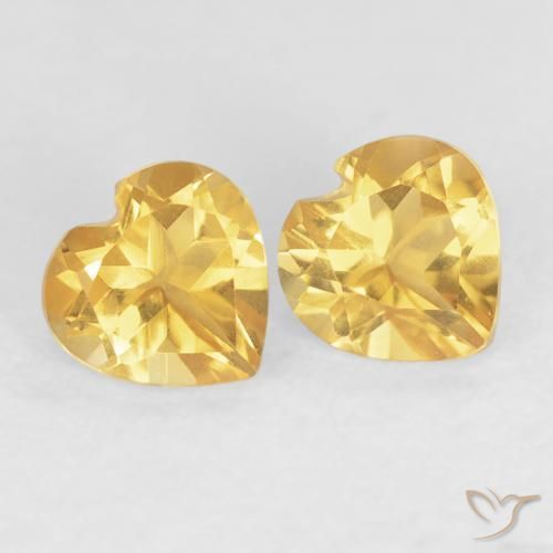 0.92克拉天然黄水晶，心形，VVS