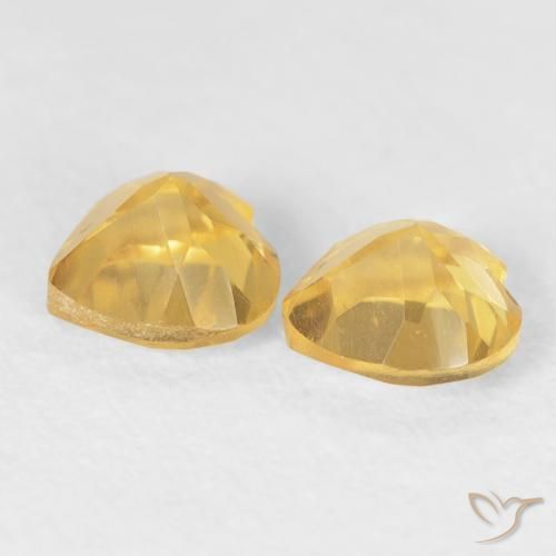 0.92克拉天然黄水晶，心形，VVS