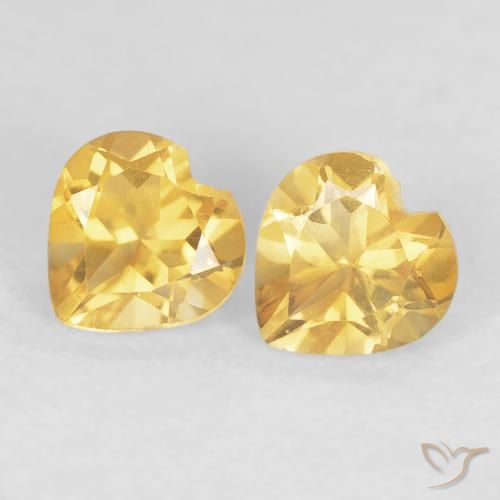 0.90ctw 天然 亮金 黄水晶, 心形, VVS