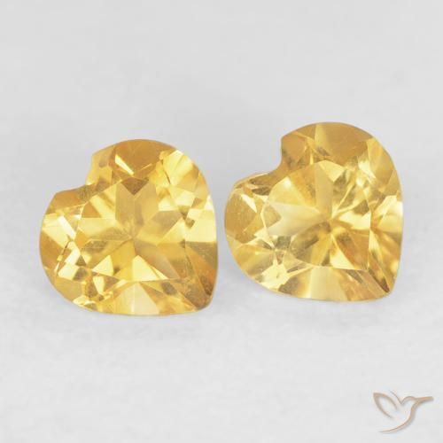 0.90克拉天然黄水晶，心形，VVS