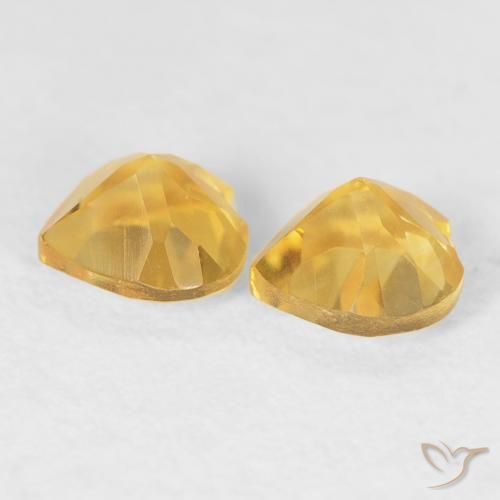 0.90克拉天然黄水晶，心形，VVS