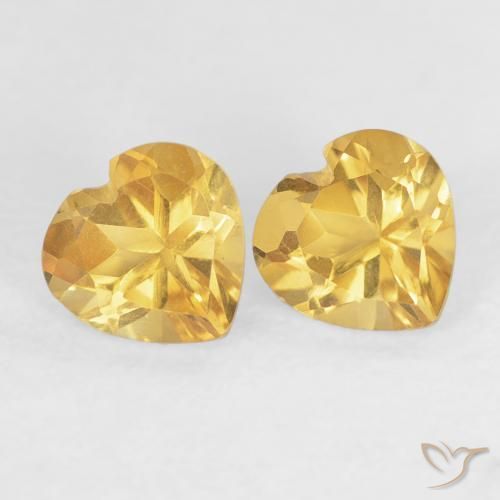 0.89克拉天然黄水晶，心形，VVS
