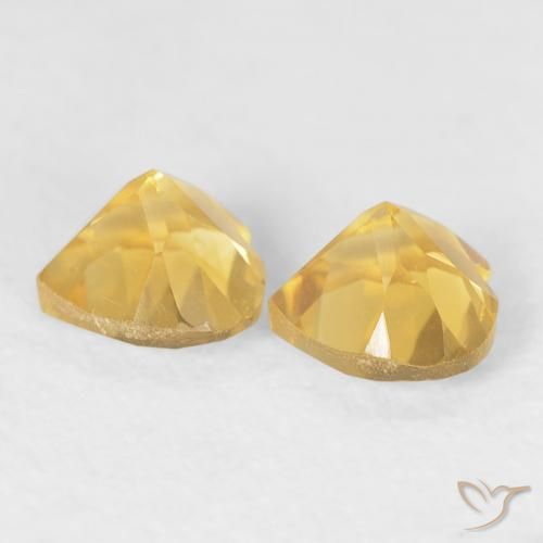 0.89克拉天然黄水晶，心形，VVS
