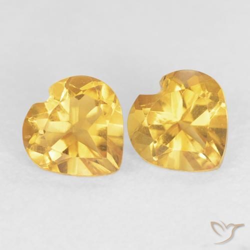 0.90ctw 天然 中金 黄水晶, 心形, VVS