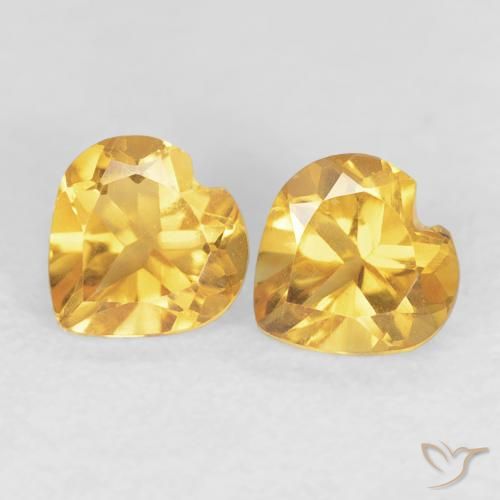0.90克拉天然黄水晶，心形，VVS
