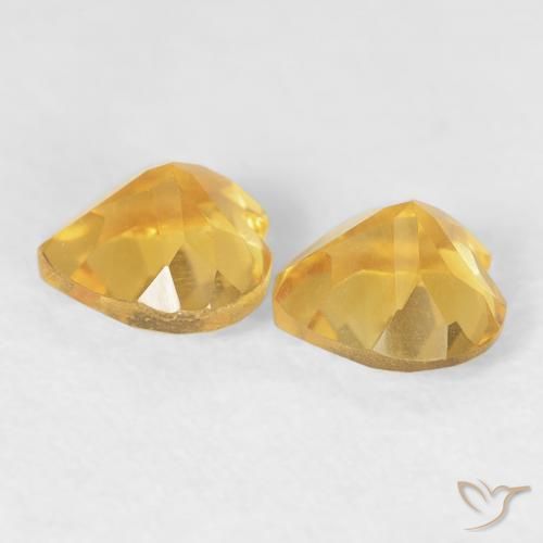 0.90克拉天然黄水晶，心形，VVS