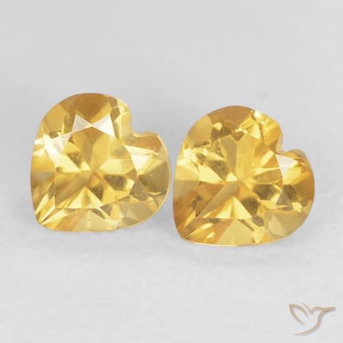 0.96ctw 天然 深金 黄水晶, 心形, VVS