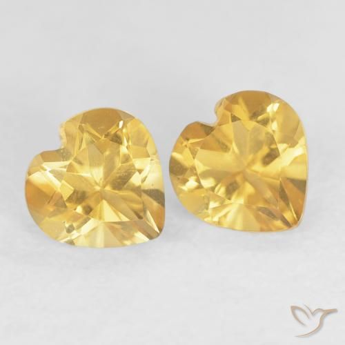 0.96克拉天然黄水晶，心形，VVS