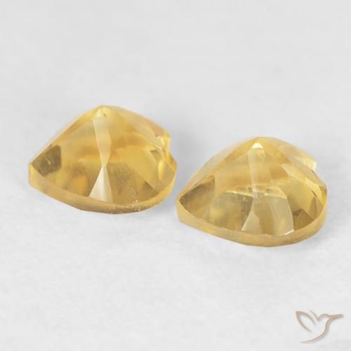 0.96克拉天然黄水晶，心形，VVS