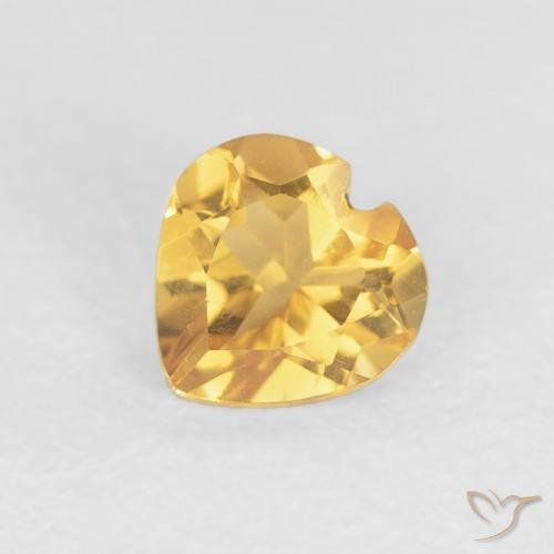 0.38ct 天然 亮金 黄水晶, 心形, VVS-VS