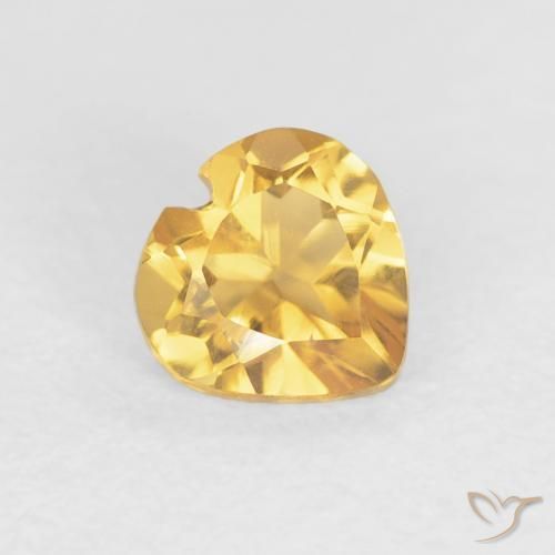 0.38克拉天然黄水晶，心形，VVS-VS