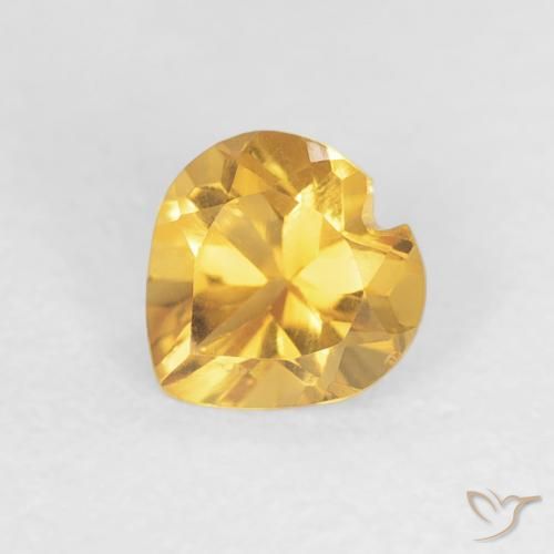 0.41ct 天然 亮金 黄水晶, 心形, VVS-VS