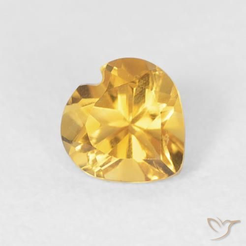 0.41克拉天然黄水晶，心形，VVS-VS