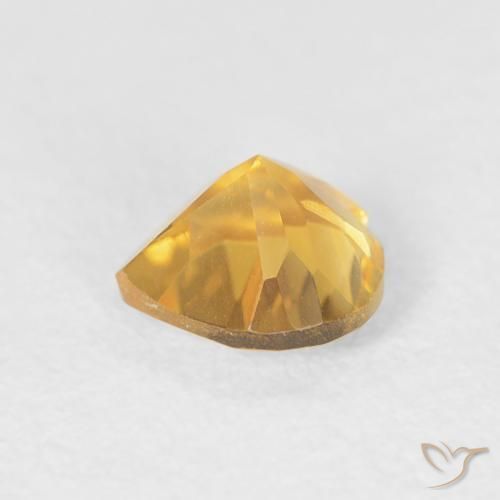 0.41克拉天然黄水晶，心形，VVS-VS