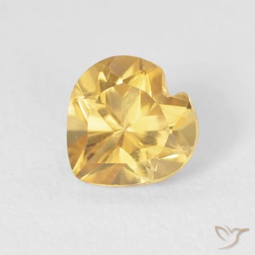0.78ct 天然 中金 黄水晶, 心形, VVS-VS