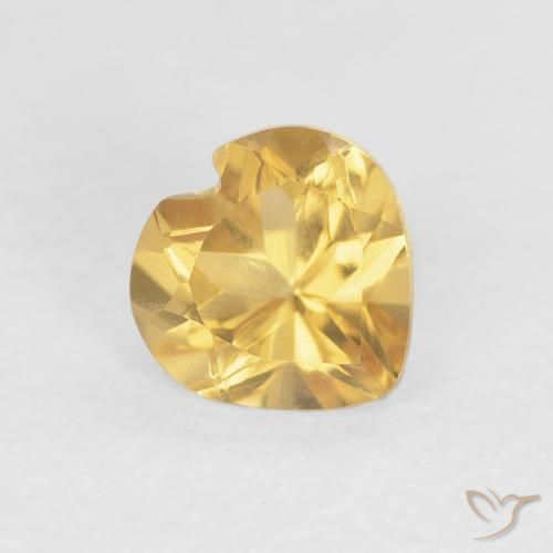 0.78克拉天然黄水晶，心形，VVS-VS