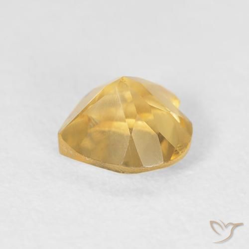 0.78克拉天然黄水晶，心形，VVS-VS