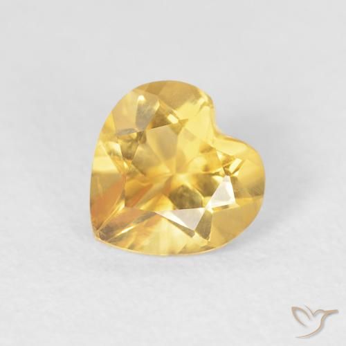 0.68ct 天然 中金 黄水晶, 心形, VVS-VS