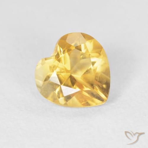 0.68克拉天然黄水晶，心形，VVS-VS